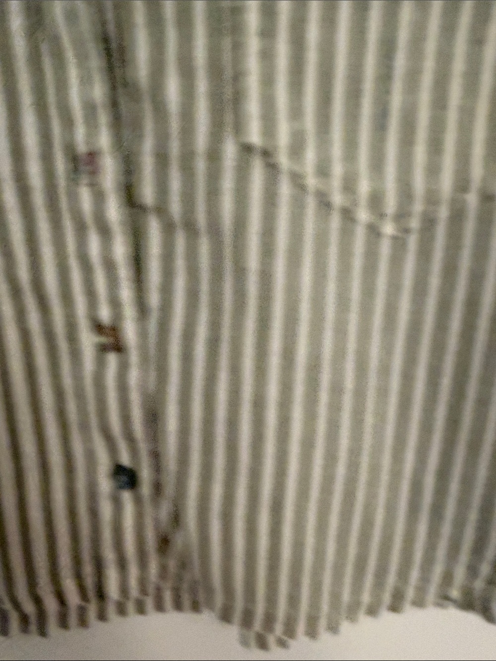 Zara Olive Green and White Striped Button-Down Shirt - Picture 4 of 5